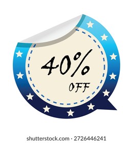 40 por ciento de descuento Mensaje Etiqueta Venta Insignia
