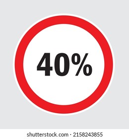 40% de descuento en fondo gris, oferta especial 40% de descuento, venta hasta 40% de descuento, gran oferta, venta, etiqueta de oferta especial, etiqueta, cartel, publicidad, oferta icono