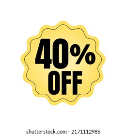 40% percent off, Sale, design yellow, discount tag, season offers, vector illustration,abstract mega discount,