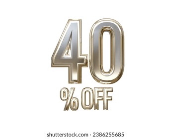 40 percent off sale text illustration element