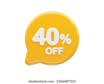 40 percent off text effect 3d rendering illustration