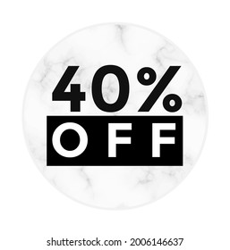 40 percent off. Vector for promotions and offers