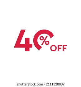 40 percent off vector text design