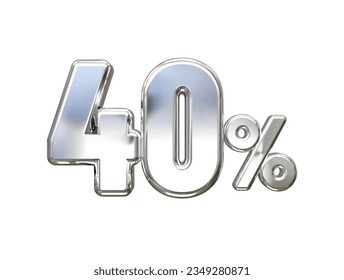 40 percent off vector text effect 3d rendering gold