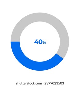 40 percent pie chart outline stroke vector illustration eps 