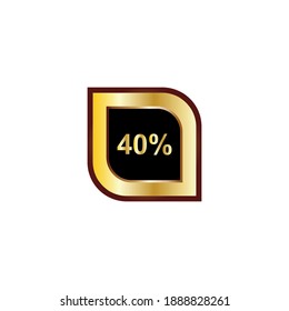 40 % Zeichen Vektordesign mit goldener Farbverlauf-Farbe
