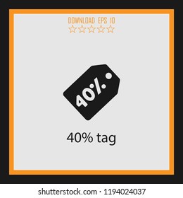 40 percent tag vector icon