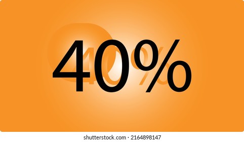 40 % prozentualer Logo-Design, Vektorgrafik 