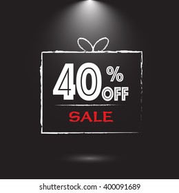 40 percents Black friday sale background in Black Studio. Vector illustration