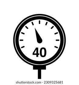 40 Pressure meter icon. Simple illustration of pressure meter vector icon for web