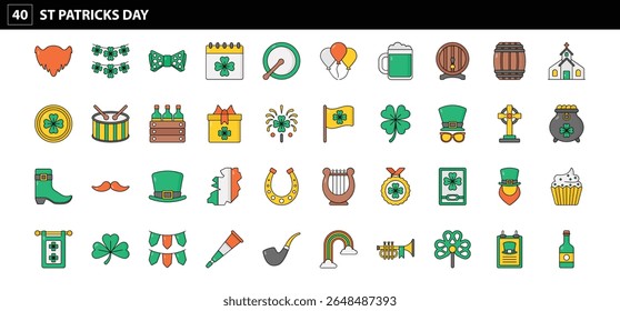 40 Ícones do Dia de São Patrício: Visuais Essenciais para Celebrações, Cultura e Festividades Irlandesas