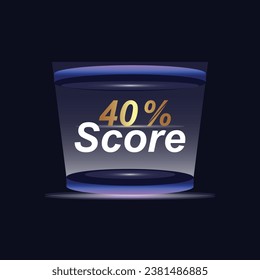 40% Score Sign Designed to catch the  and illustration  combination in blue Vector illustration background design.