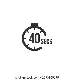 40 seconds Countdown Timer icon set. time interval icons. Stopwatch and time measurement. Stock Vector illustration isolated on white background.