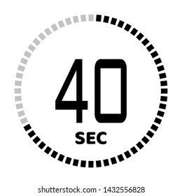 The 40 seconds, stopwatch icon, digital timer. Digital Countdown Timer Vector Icon. Clock and watch, timer.