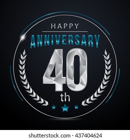 40 Silver anniversary logo, low poly design number