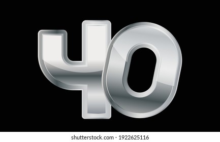 40 Silver Elegant Modern 3d Number Stock Vector (Royalty Free ...