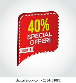 40% Special offer template vector editable illustration