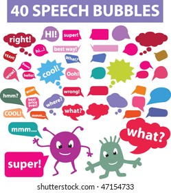 40 speech bubbles. vector