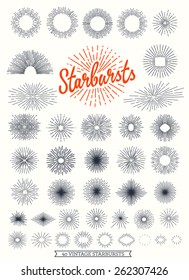 40 Starbursts collection for vintage retro logos, signs. - Designers Collection