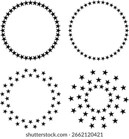 40 estrellas en diseño de patrón de formación de anillo circular