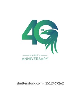 40 th Anniversary Bird Model Vector Template Design Illustration