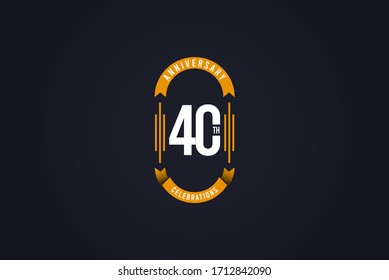 40 Th Anniversary Celebration Logo Vector Template Design Illustration