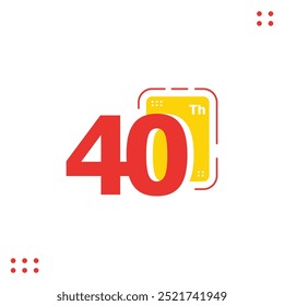 40 Th Anniversary Celebration Modern Number Collection Design Vector Illustration