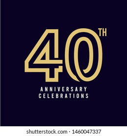 40 Th Anniversary Celebration Vector Template Design Illustration