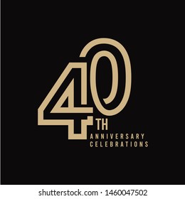 40 Th Anniversary Celebration Vector Template Design Illustration