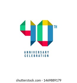 40 Th Anniversary Celebration Vector Template Design Illustration