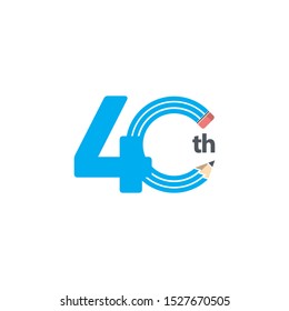 40 th Anniversary Celebration Vector Template Design Illustration