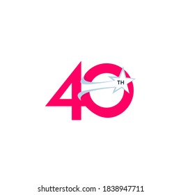 40 Th Anniversary Celebration Vector Template Design Illustration