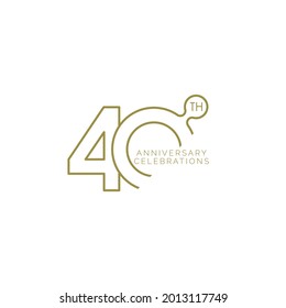 40 Th Anniversary Celebration Vector Template Design Illustration