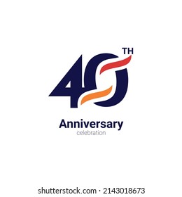40 Th Anniversary Celebration Vector Template Design Illustration