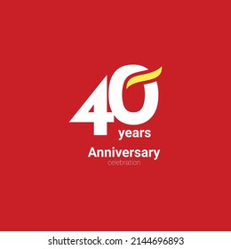 40 Th Anniversary Celebration Vector Template Design Illustration