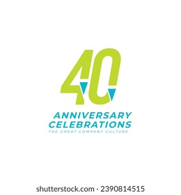 40 Th Anniversary Celebration Vector Template Design Illustration