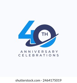40 Th Anniversary Celebration Vector Template Design Illustration