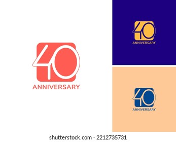 40 TH ANNIVERSARY DESIGN SIMPLE LOGO ICON VECTOR