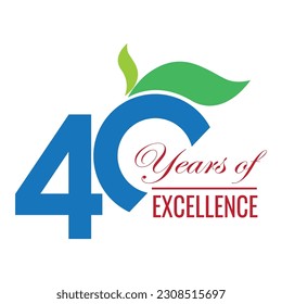 Logo del 40 aniversario.  Logo de 40 años de excelencia.