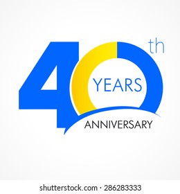 Números de 40 años. Logotipo de 40 años. Felicitaciones simples. Plantilla de diseño web gráfico abstracto aislado. Dígitos creativos. Hasta el 40%, -40% de descuento. Concepto moderno de felicitación.