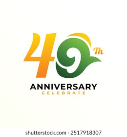 40. Modern Anniversary Celebration Number Design Collection Grün