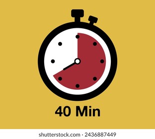 40 Timer sign icon. 40 minutes stopwatch symbol