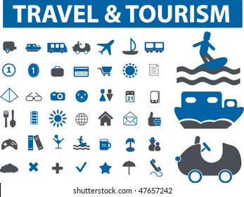 40 travel & tourism signs. vector
