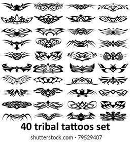 40 tribal tattoo set