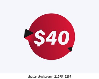 $40 USD sticker vector illustration
