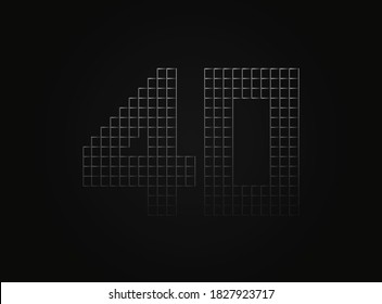 40 vector number made of metal chain link fence. For logo, brand label, design elements, application and more. 

