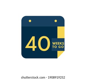 40 semanas para ir icono del calendario sobre fondo blanco