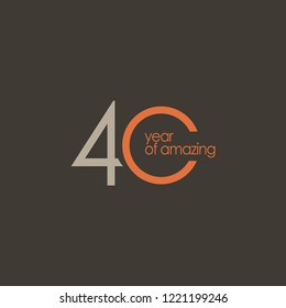 40 Year of Amazing Vector Template Design Illustration