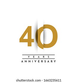 40 Year Anniversary Celebration Template Design. Vector Eps 10