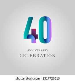 40 Year Anniversary Celebration Vector Template Design Illustration